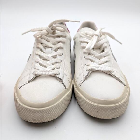 VEJA Campo Low Top Sneaker Shoes Women's Leather White Silver Violet US7 EU38 - Picture 2 of 13
